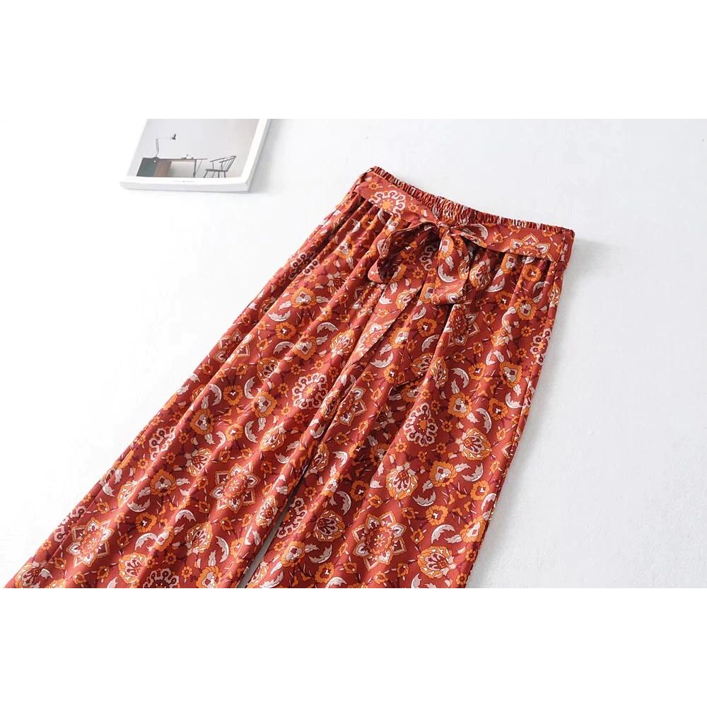 bohemian floral breathable pants