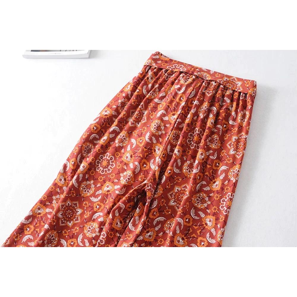 bohemian floral breathable pants