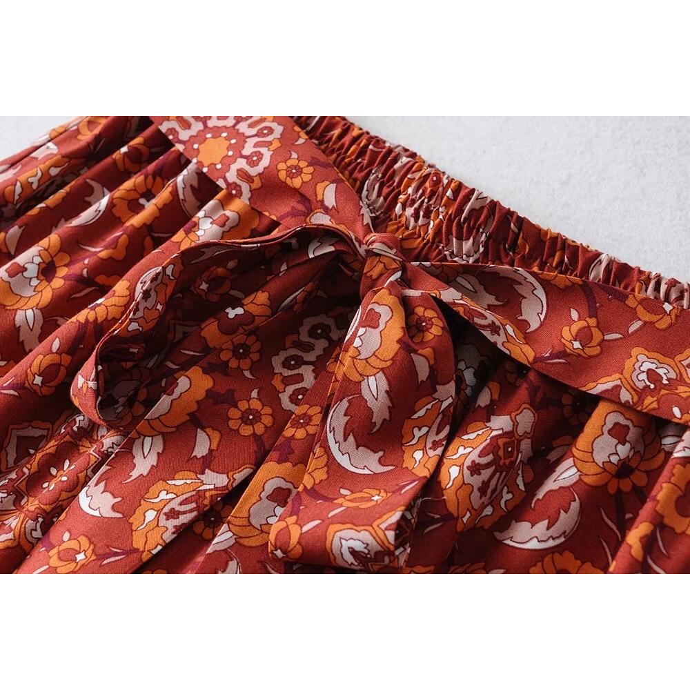 bohemian floral breathable pants