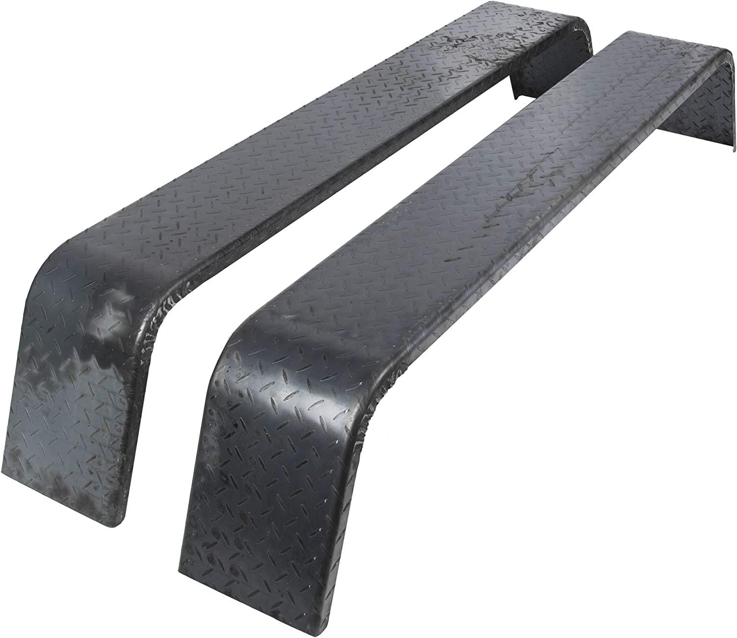 JMTAAT Heavy Duty Unpainted Steel Diamond Fenders Tread Plate Tandem Axle Trailer 10"x72"x13" | (2 Fenders)