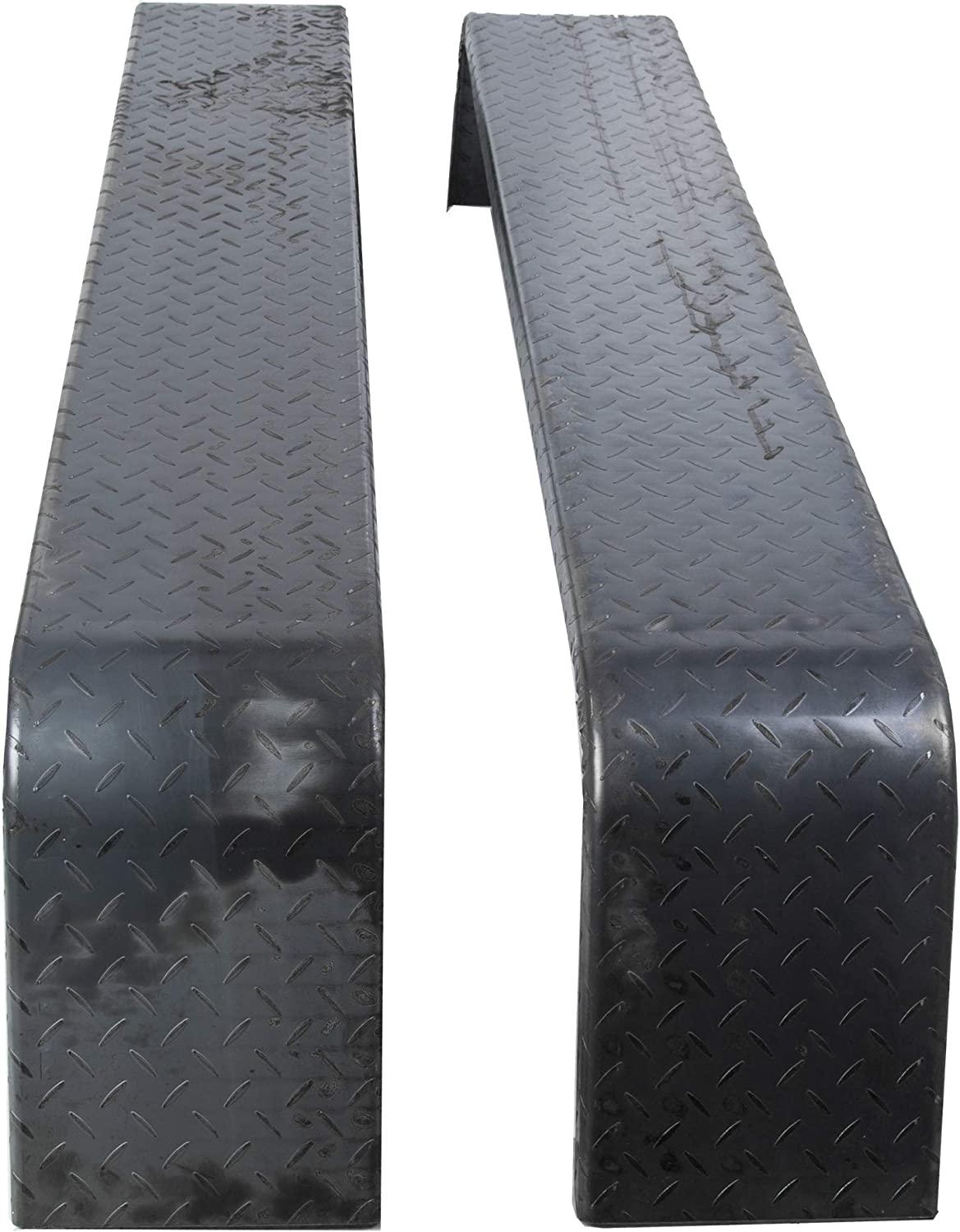 JMTAAT Heavy Duty Unpainted Steel Diamond Fenders Tread Plate Tandem Axle Trailer 10"x72"x13" | (2 Fenders)