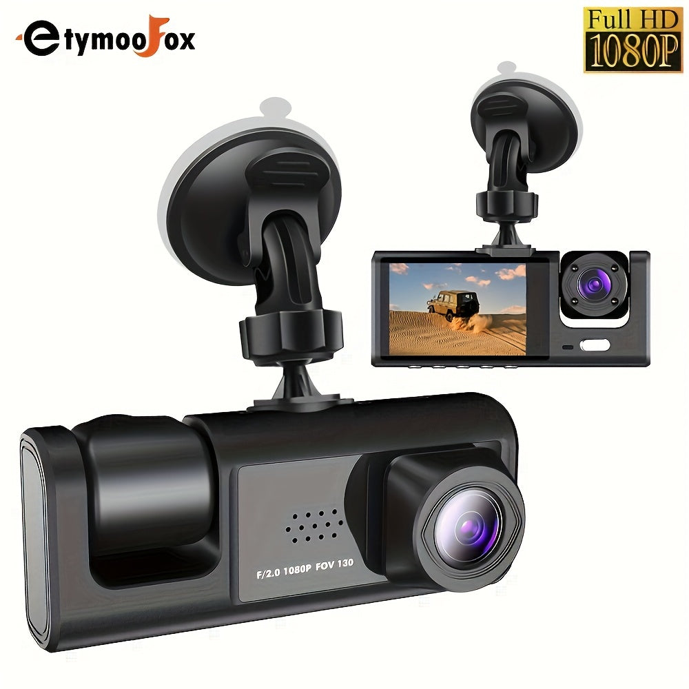 Dash Cam For Cars,Front And Inside,1080P Dual Camera With IR Night Vision,Loop Recording,Car DVR Blackbox With 2 Inch IPS Screen