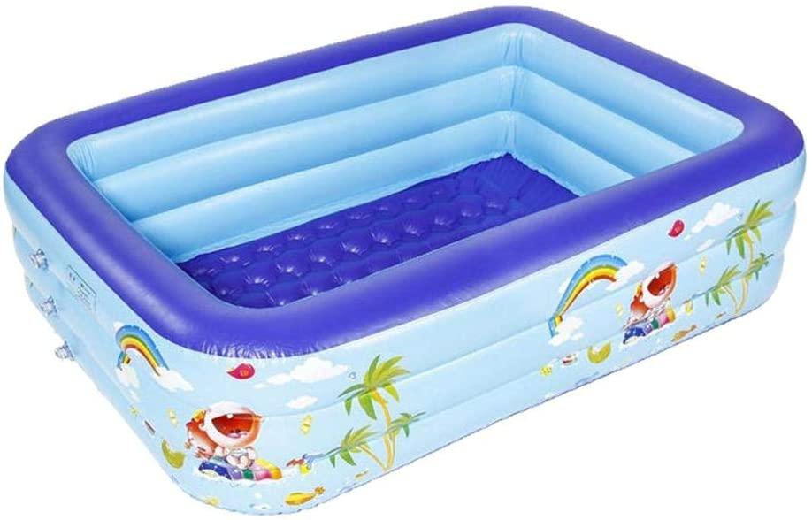 PBQWER Inflatable Paddling Pools for Adults and Kids LarRectangular Swimming Pool for Summer Outdoor Garden, 130 X 95 X 55Cm
