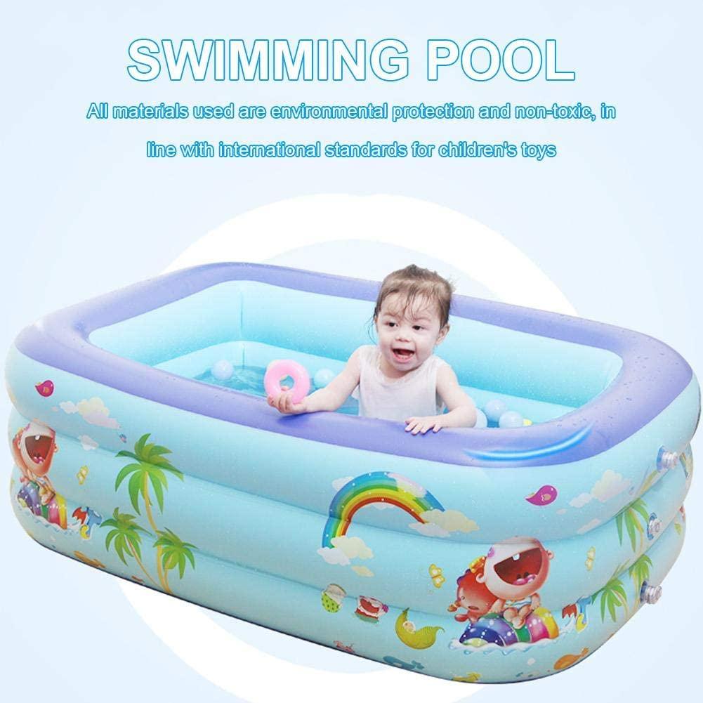 PBQWER Inflatable Paddling Pools for Adults and Kids LarRectangular Swimming Pool for Summer Outdoor Garden, 130 X 95 X 55Cm
