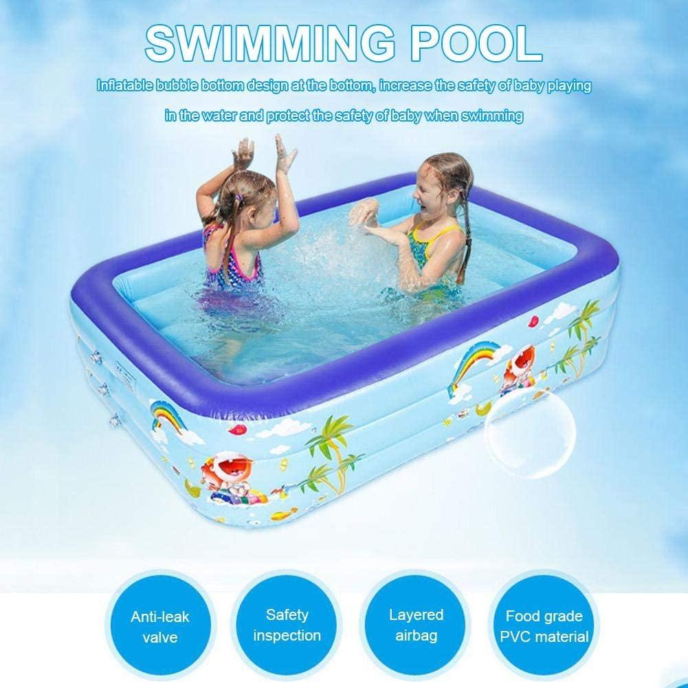 PBQWER Inflatable Paddling Pools for Adults and Kids LarRectangular Swimming Pool for Summer Outdoor Garden, 130 X 95 X 55Cm