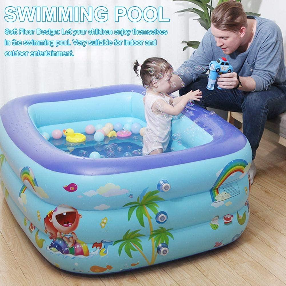 PBQWER Inflatable Paddling Pools for Adults and Kids LarRectangular Swimming Pool for Summer Outdoor Garden, 130 X 95 X 55Cm