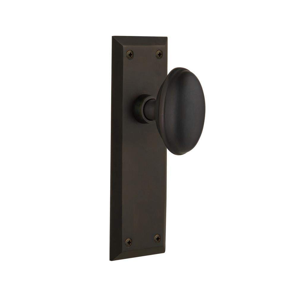 York Plate 2-3/8 in. Backset Oil-Rubbed Bronze Privacy Bed/Bath Homestead Door Knob
