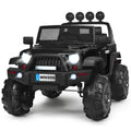 12V Kids Ride On Truck RC Car with LED Lights Music Truck Black