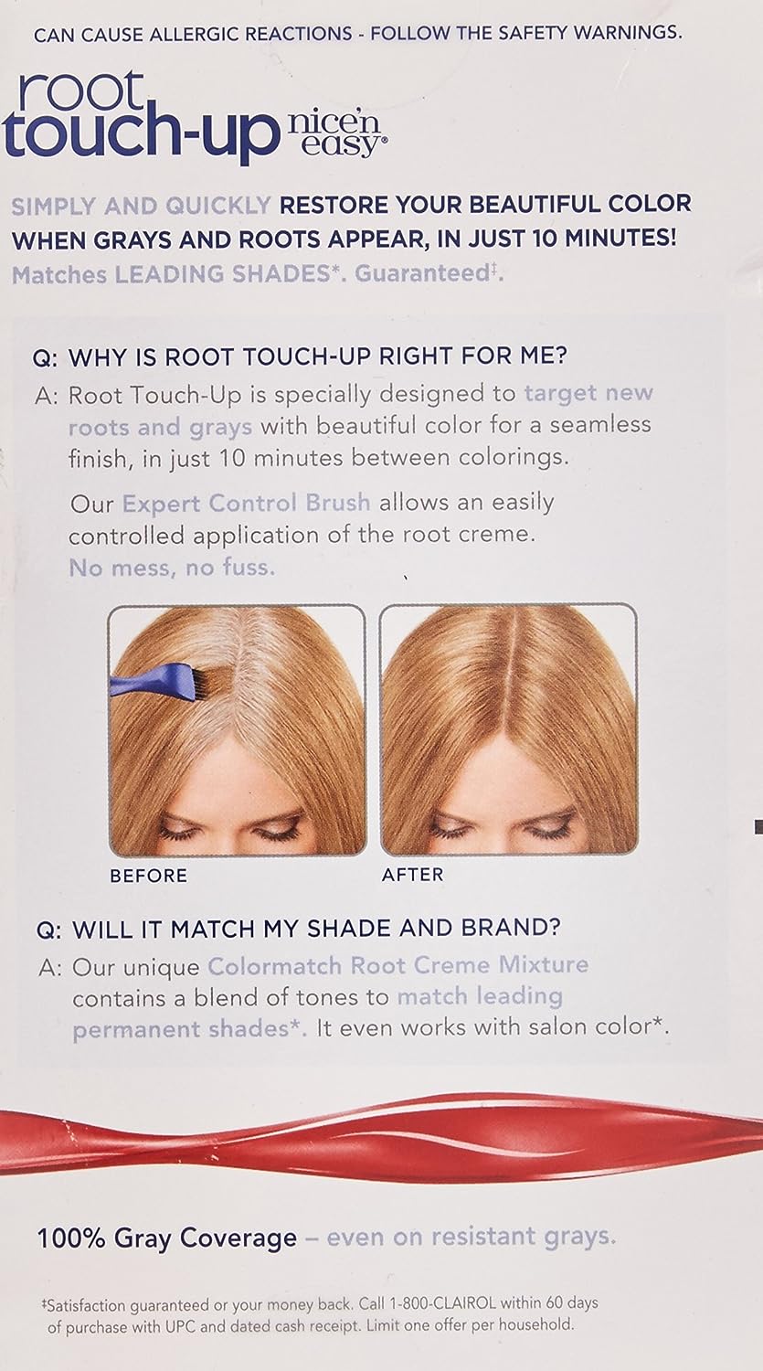Clairol Root Touch-Up by Nice'n Easy Permanent Hair Dye, 8.5A Medium Champagne Blonde Hair Color, Pack of 1