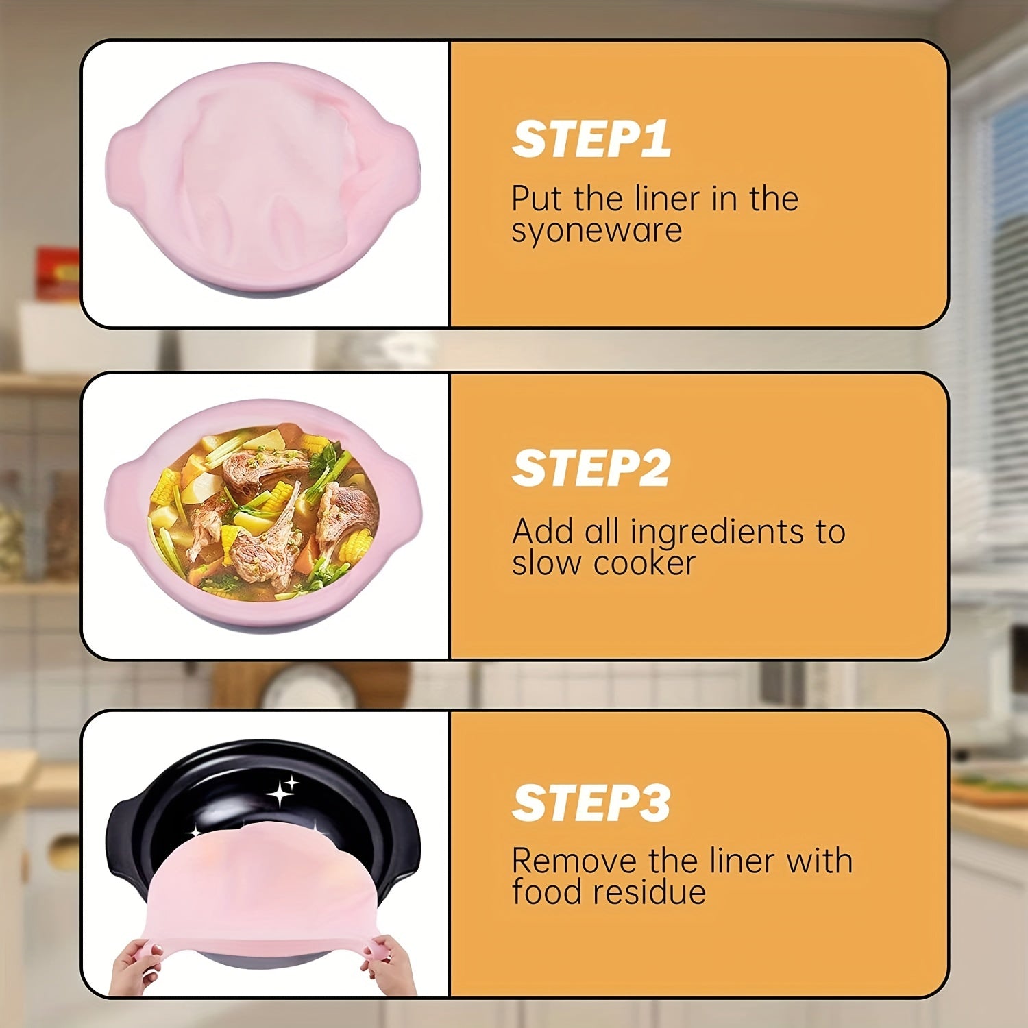 Silicone Slow Cooker Liners, Reusable CooLiner For 6-8 Quarts Slow Cooker, Leakproof Dishwasher Safe Cooker Bags Liners For Oval Or Round 7 8QT Slow Cooker.