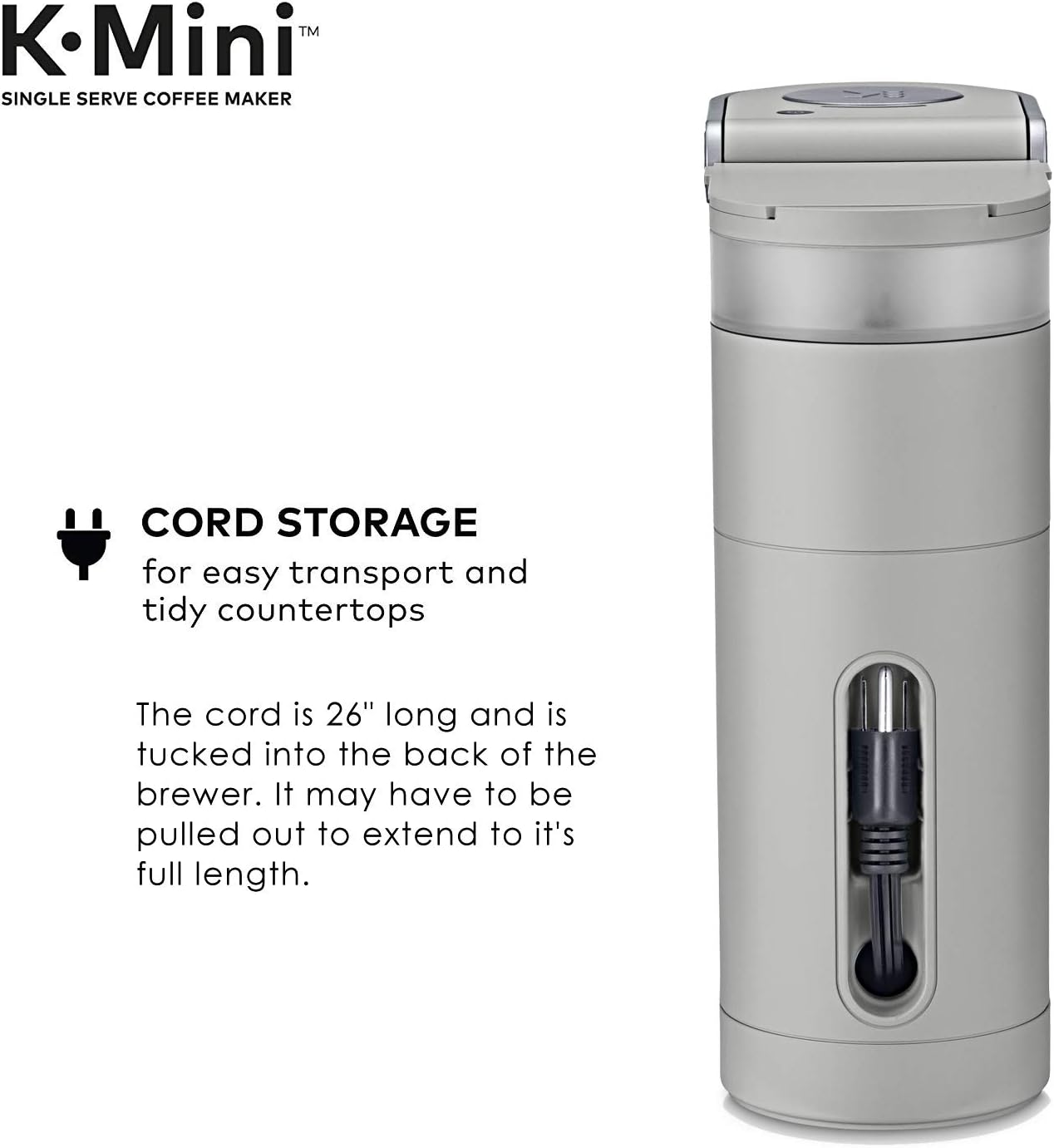 Keurig K-Mini Single Serve Coffee Maker, Studio Gray, 6 to 12 oz. Brew Sizes