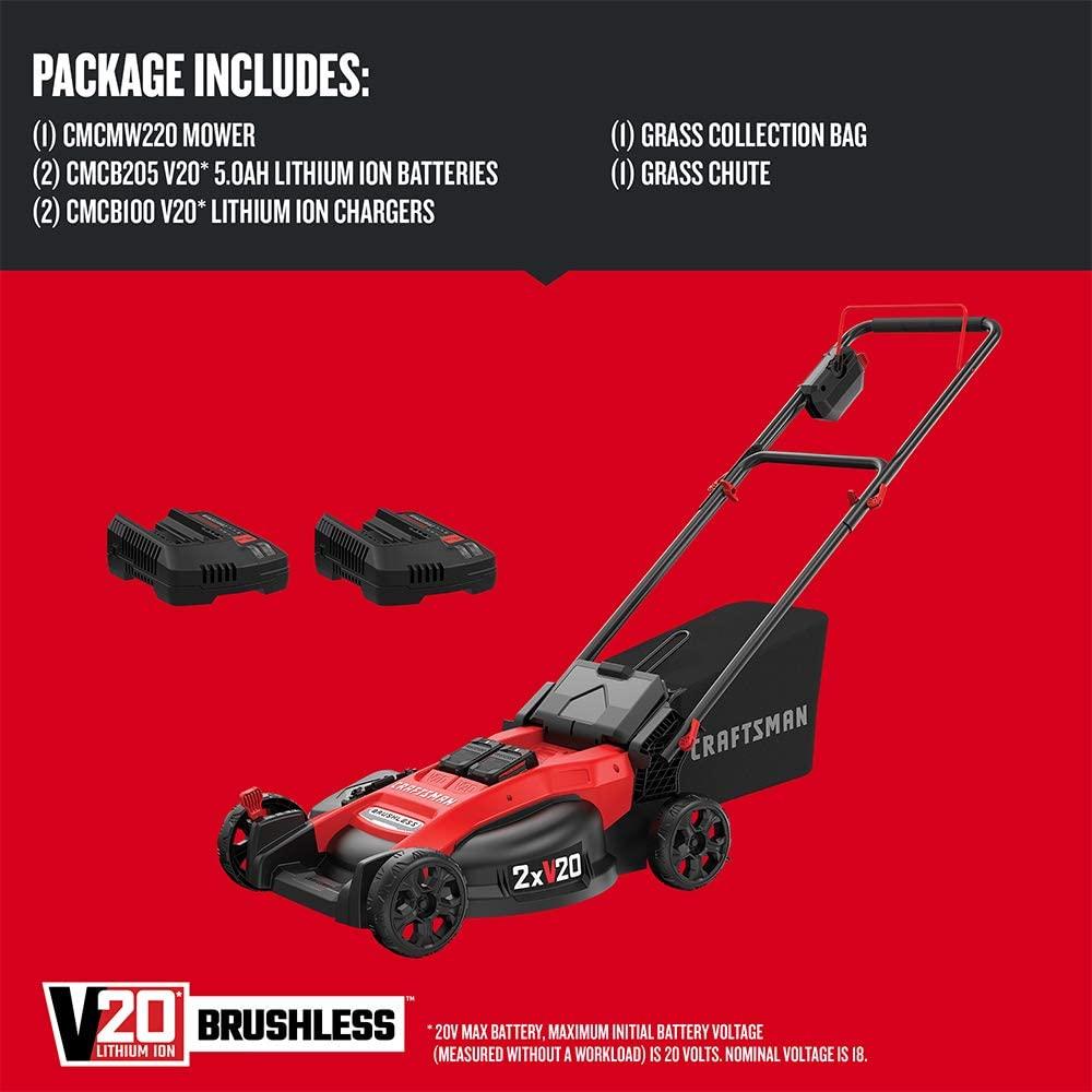CRAFTSMAN CMCMW220P2 V20 2x20V 20 in. Brushless Cordless Push Mower