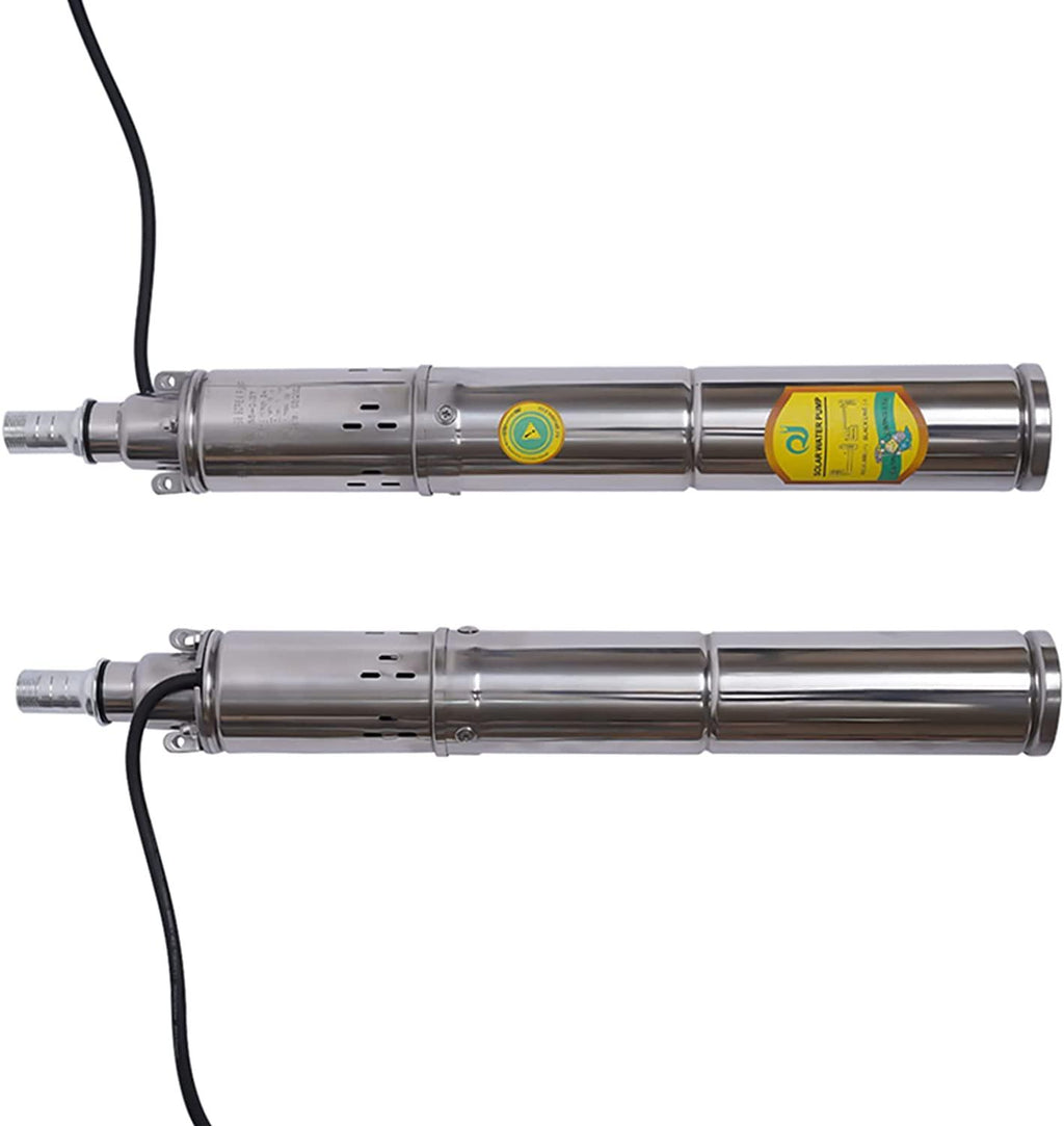 Submersible Deep Well Pump Solar Water Pump DC 24V 370W  Steel Screw Pump, 213ft Lift 8.8GPM Flow, Agricultural Irrigation Pump Solar Water Circulating System