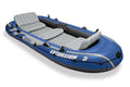 Excursion 5 Person Inflatable Fishing Boat Set with 2 Oars, Air Pump &amp; Bag