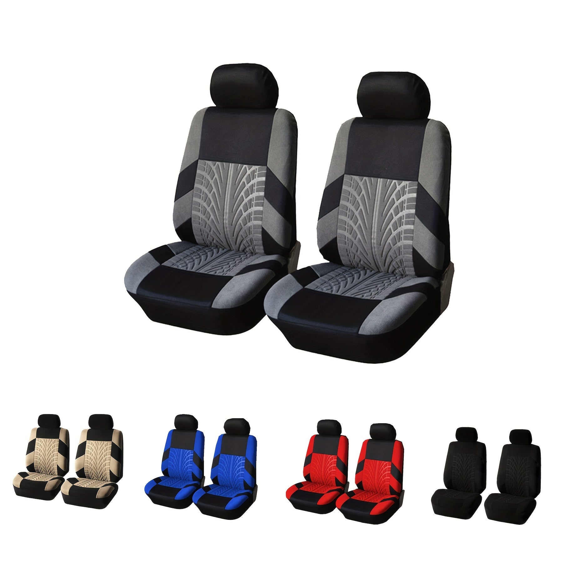Embossed Car Universal Seat Cover Two Simple Business Advanced Universal For Most Cars 2PCS Car Seat Covers