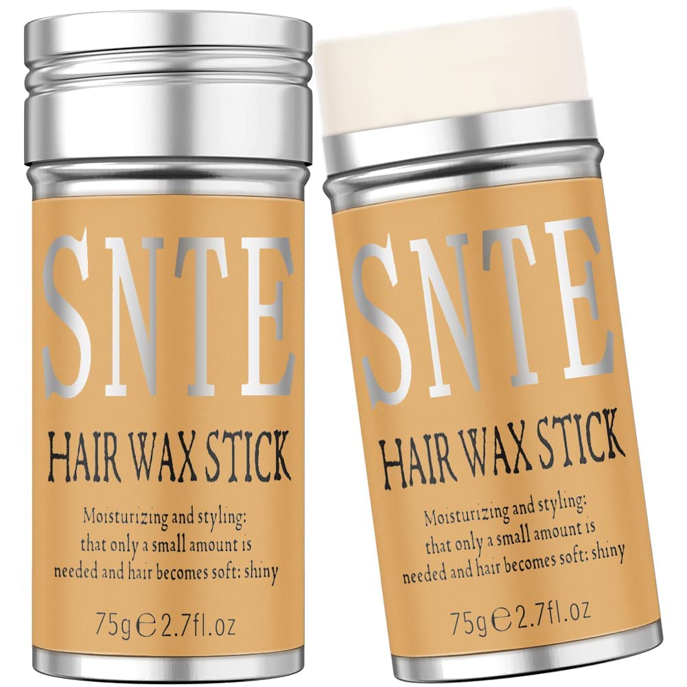 Samnyte Hair Wax Stick, 2PCS x 2.7 Oz Wax Stick for Hair Wigs Edge Control Slick Stick Hair Pomade Stick Non-greasy Styling Wax for Fly Away &amp; Edge Frizz Hair