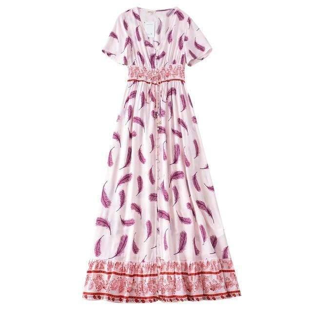 short sleeve split belted flowy maxi dress