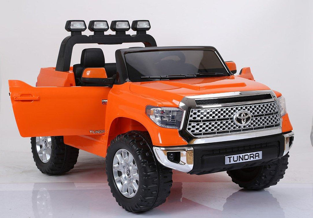 Limited 2 Seats Toyota Tundra 2x12v Ride on Truck, Car, Toy for Kids with Remote Control, Music, Rubber Wheels, Leather Seat