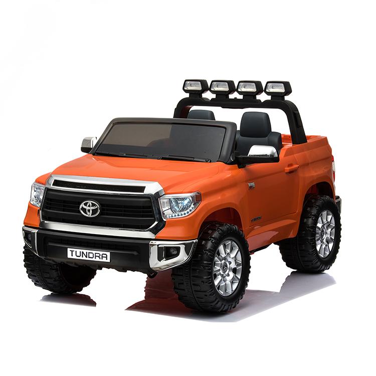 Limited 2 Seats Toyota Tundra 2x12v Ride on Truck, Car, Toy for Kids with Remote Control, Music, Rubber Wheels, Leather Seat