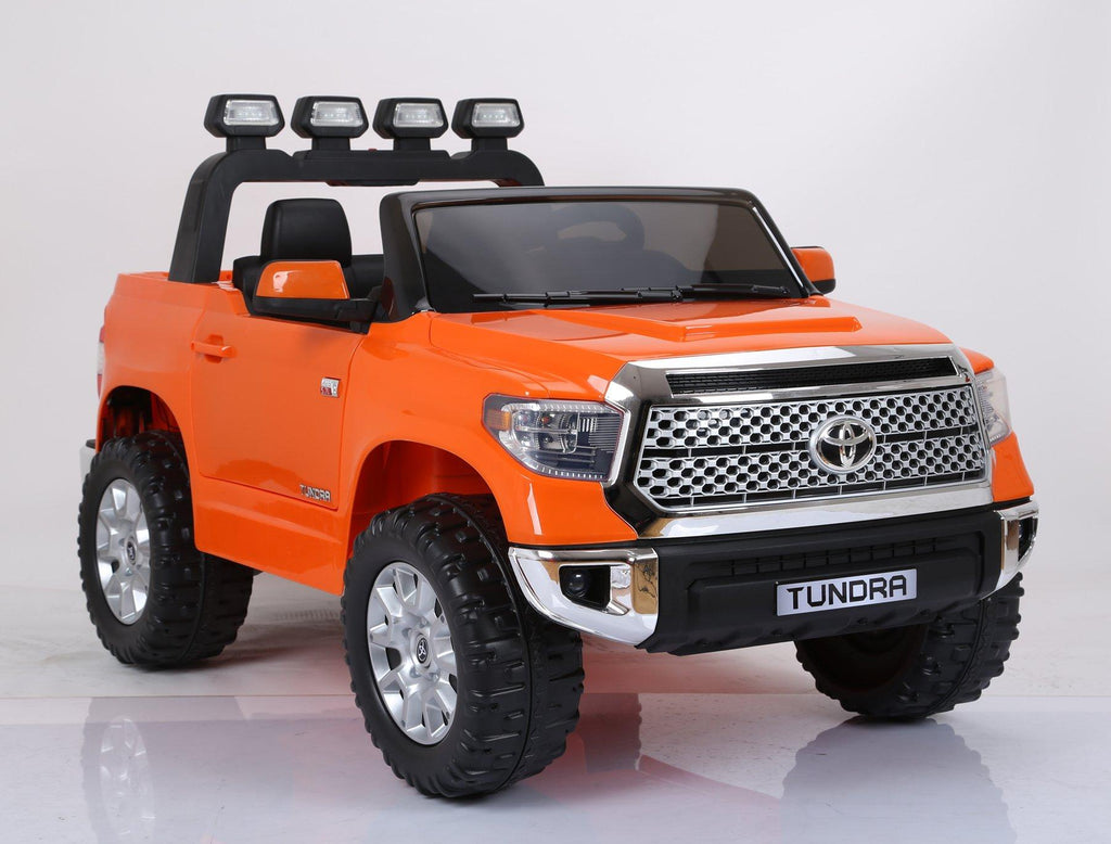 Limited 2 Seats Toyota Tundra 2x12v Ride on Truck, Car, Toy for Kids with Remote Control, Music, Rubber Wheels, Leather Seat