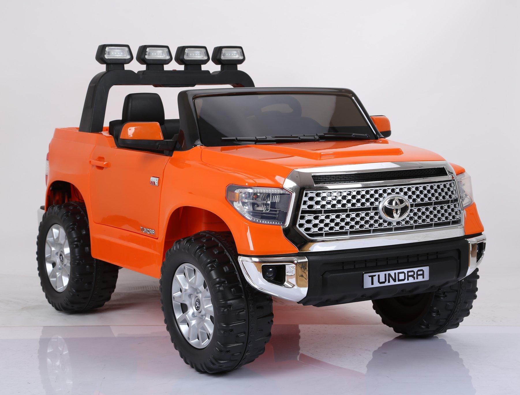 Limited 2 Seats Toyota Tundra 2x12v Ride on Truck, Car, Toy for Kids with Remote Control, Music, Rubber Wheels, Leather Seat