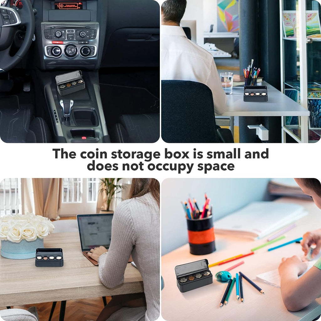 SINGARO Coin Holder for Car, Universal Car Coin Change Organizer, Car Coin Holder Compatible with Coins of Different Sizes, Car Interior Accessories, Suitable for Most Cars, Trucks(2 Pack)