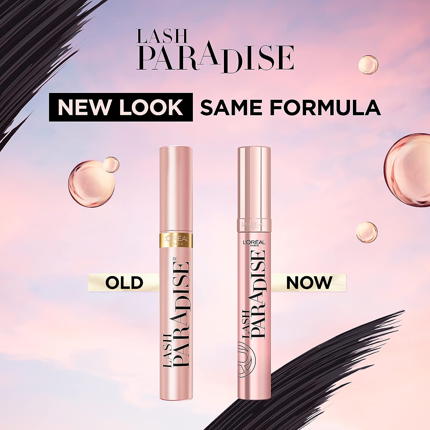 L'Oreal Paris Voluminous Makeup Lash Paradise Mascara, Voluptuous Volume, Intense Length, Feathery Soft Full Lashes, No Flaking, No Smudging, No Clumping, Black Brown, 2 Count, Packaging May Vary