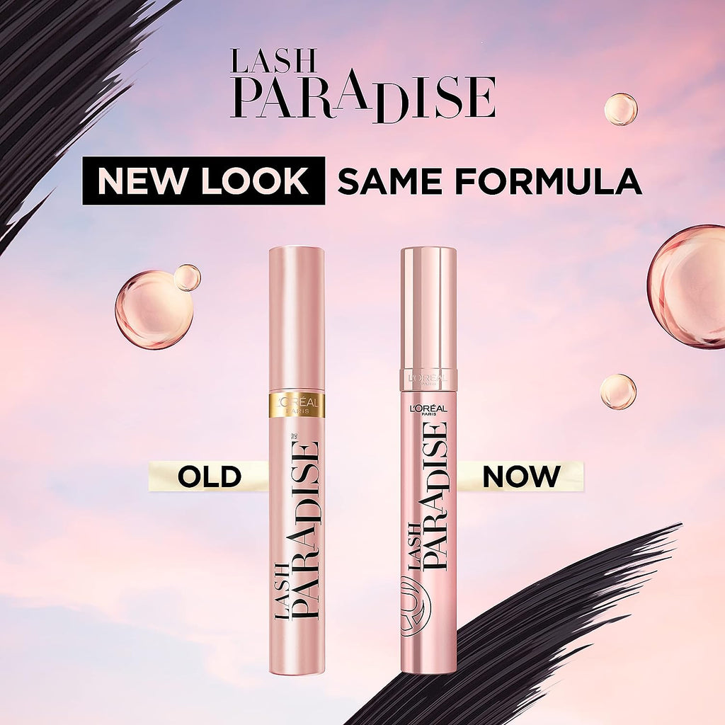 L'Oreal Paris Makeup Lash Paradise Mascara, Voluptuous Volume, Intense Length, Feathery Soft Full Lashes, No Flaking, No Smudging, No Clumping, Mystic Black, 0.28 Fl Oz (Pack of 1)