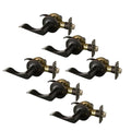 Stratford Oil Rubbed Bronze PassaHall/Closet Door Lever with Universal 6-Way Latch (6-Pack)
