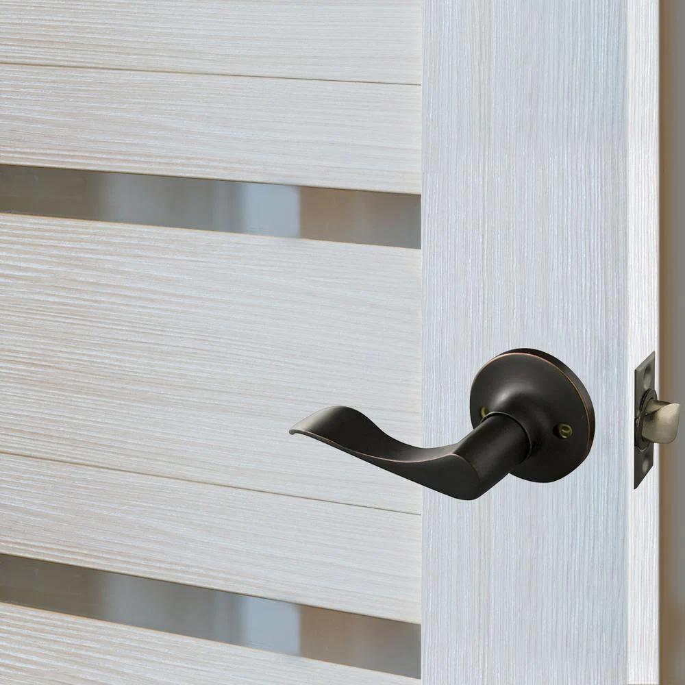 Stratford Oil Rubbed Bronze PassaHall/Closet Door Lever with Universal 6-Way Latch (6-Pack)