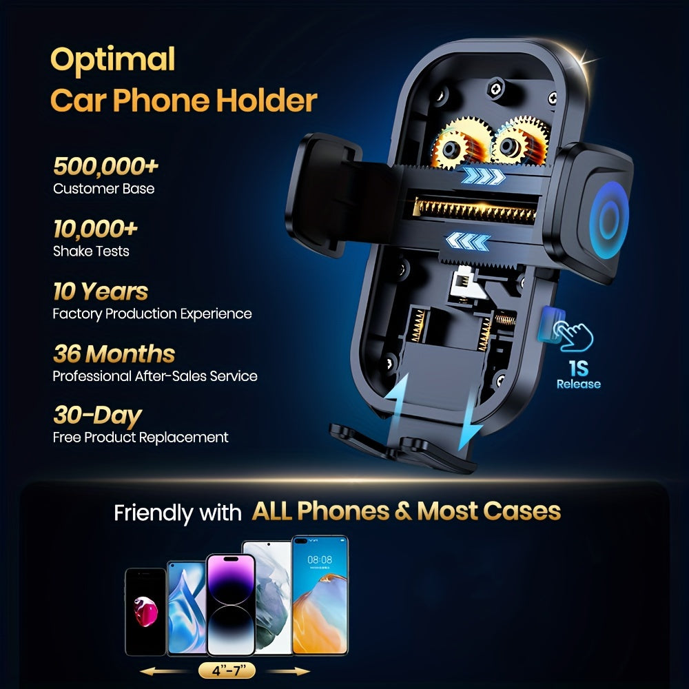 Car Phone Holder Mount, [2023 Upgraded] TOPK Cell Phone Holder For Car Dashboard And Air Vent Compatible With All Smartphones