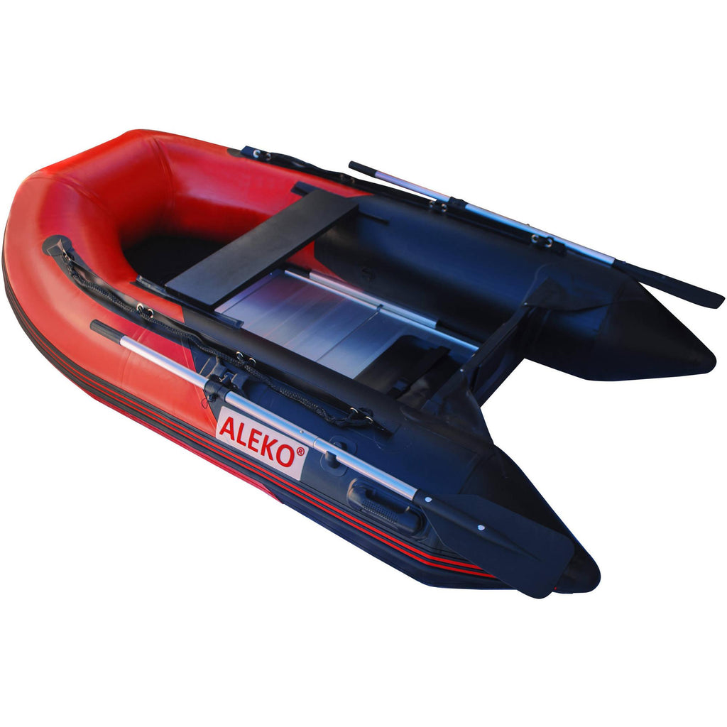 ALEKO Inflatable Boat - Aluminum Floor - 8.4 Feet - Red and Black