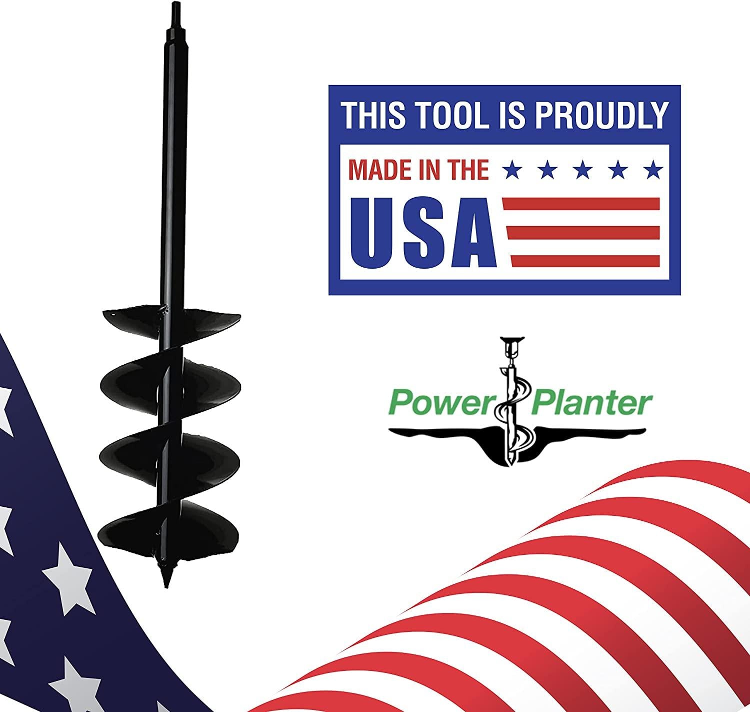 Power Planter Auger Drill Bit Extension (7" x 28") with 1/2" Non-Slip Hex Drive — Garden Auger for Planting Gallon Potted Plants and Post Holes — Auger Digging Tool for Dirt, Clay, Soil and Sand