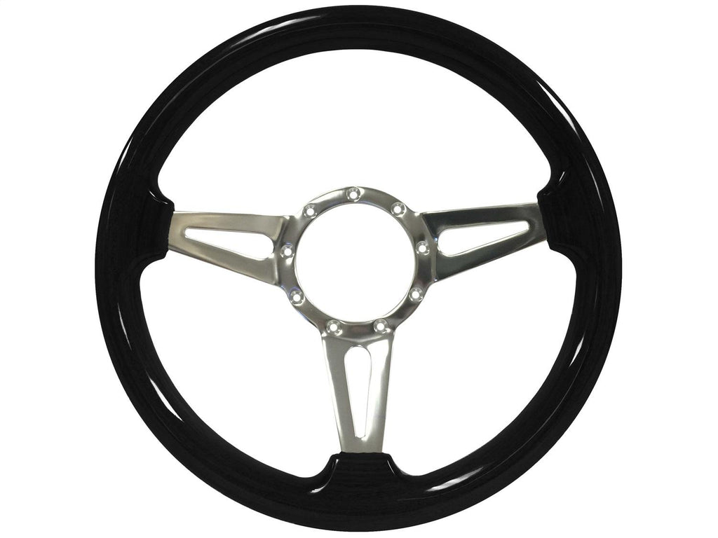 Volante Steering Wheels; S9 Sport Black Ash Finished Wood Grip with ted 3-Spoke