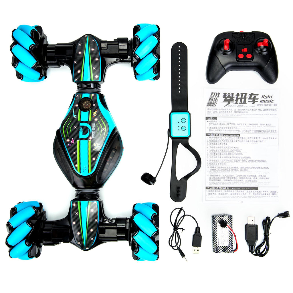 2 Pack Remote Control Stunt Toy Car, 2.4G Gesture Sensing Remote Control Stunt Car with 4WD, Off-Road &amp; Sports Status, 45 Minutes Standby Suitable for Any Terrain, Children Gift
