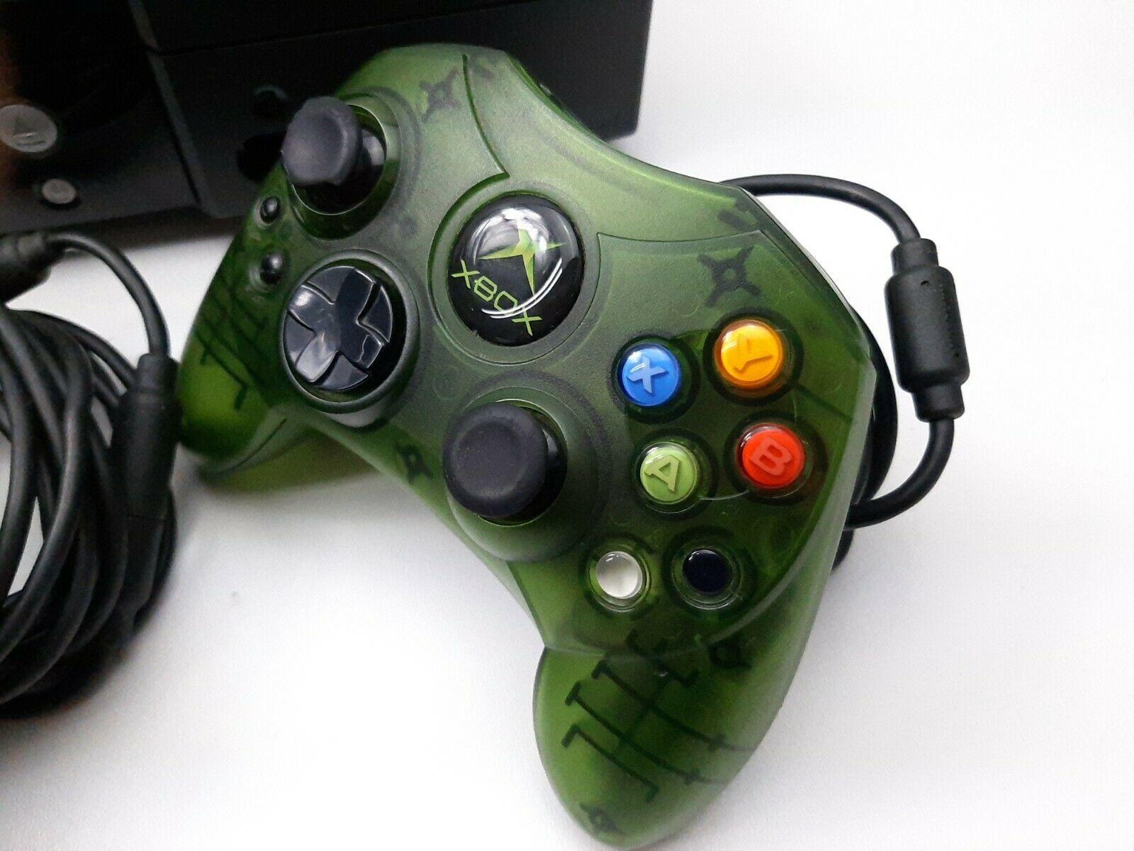 Original Microsoft Xbox Console Bundle w/ 2 Controllers, Cords 4 Games Works