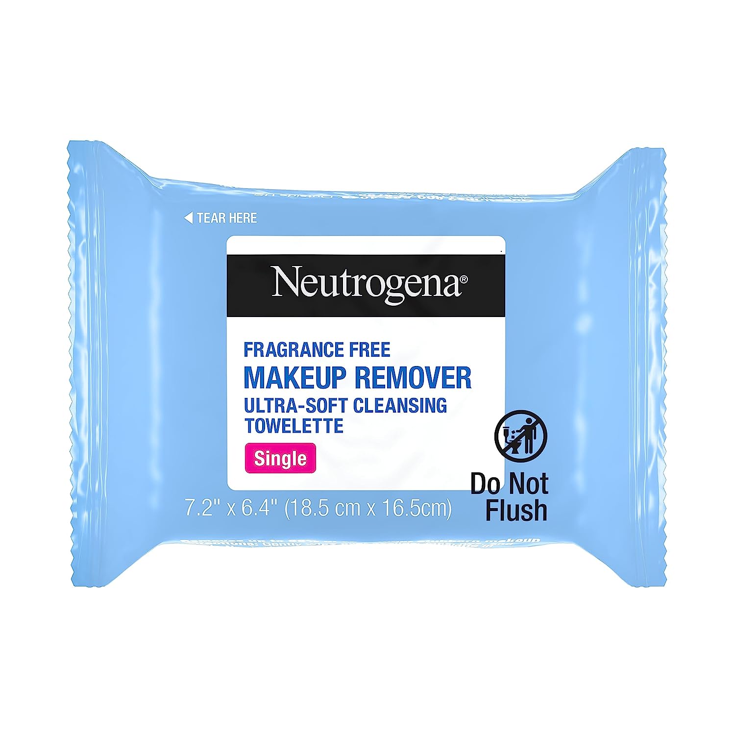 Neutrogena Fragrance-Free Makeup Remover Cleansing Towelette Singles, Individually-Wrapped Daily Face Wipes to Remove Dirt, Oil, Makeup &amp; Waterproof Mascara for Travel &amp; On-the-Go, 20 ct (Pack of 6)