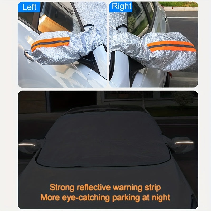 Car Snow Cover Sunshade,Thickened Car Snow Visor 9 Magnets Are Strongly Fixed, Protecting The Car's Front Windshield From Sunlight, UV And Snow, Etc.