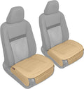 Motor Trend Seat Covers for Cars Trucks SUV, Faux Leather Beige Padded Car Seat Covers with Storage Pockets, Premium Interior Car Seat Cover, 2 x Front Seat Covers