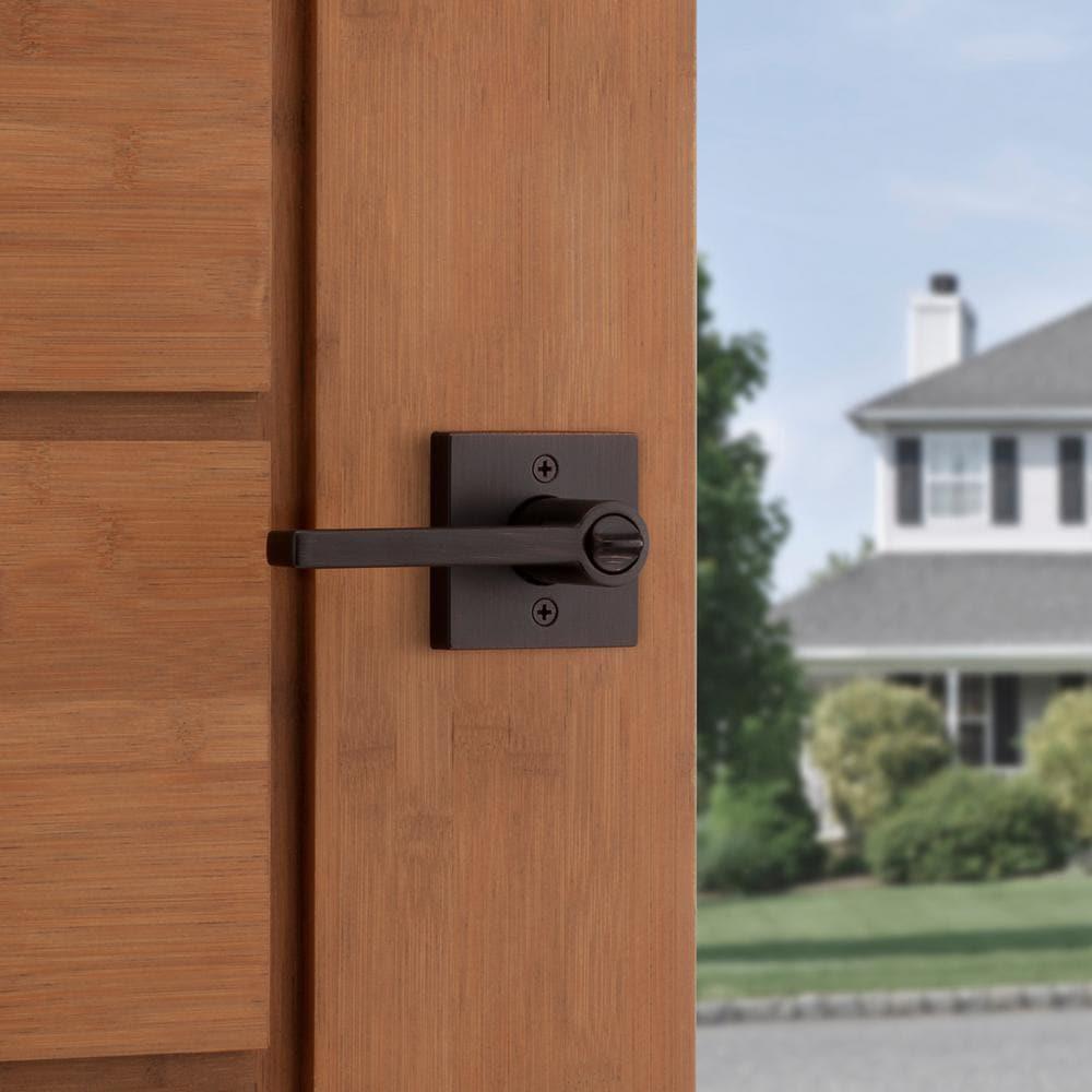 Halifax Square Venetian Bronze Keyed Entry Door Lever Featuring SmartKey Security