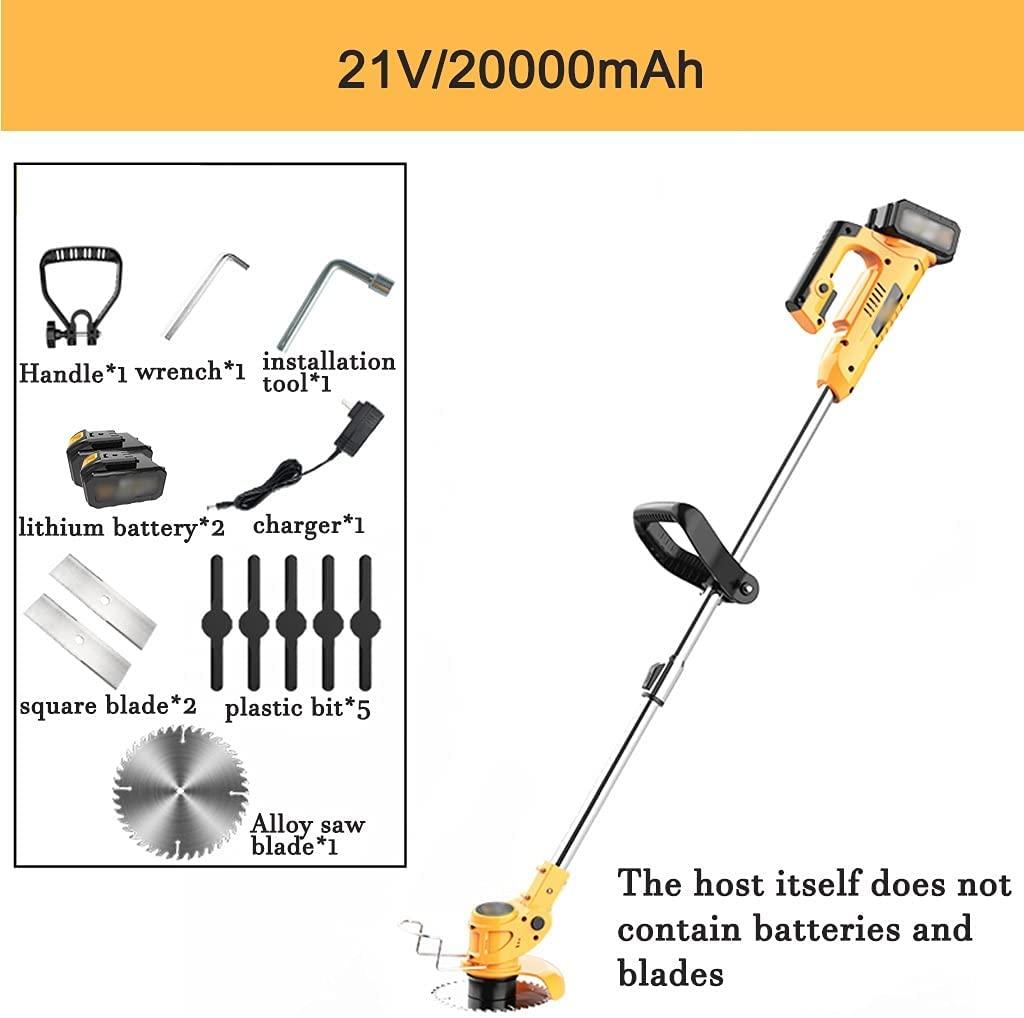 ZYCSKTL Edger Lawn Trimmer Blade,Garden Small Portable Lithium Battery Lawn Mower, Rechargeable Weeder, 21V/13000mAh, 20000mAh Lithium Battery, 650W Motor Power