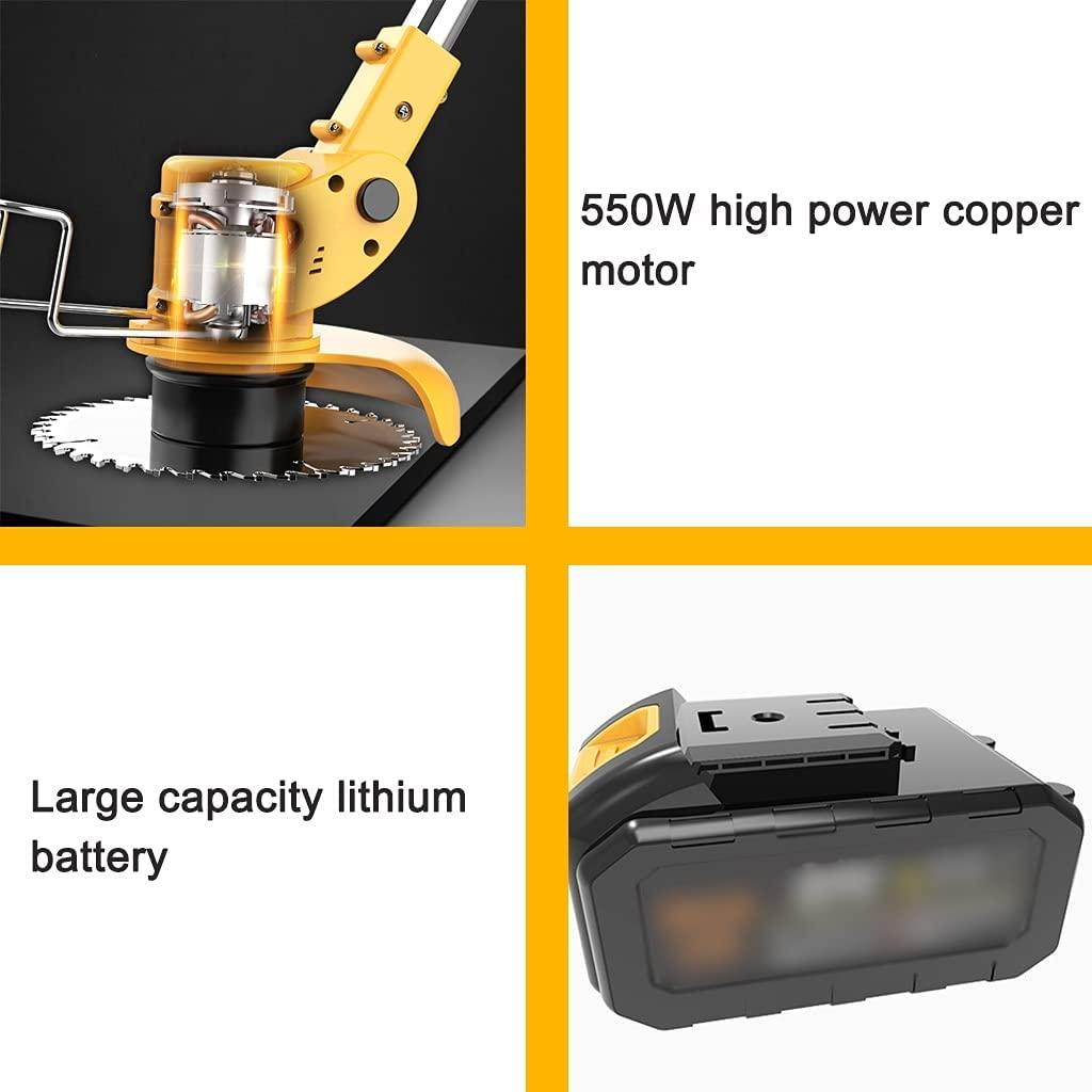 ZYCSKTL Edger Lawn Trimmer Blade,Garden Small Portable Lithium Battery Lawn Mower, Rechargeable Weeder, 21V/13000mAh, 20000mAh Lithium Battery, 650W Motor Power