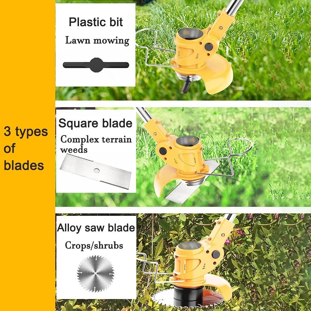 ZYCSKTL Edger Lawn Trimmer Blade,Garden Small Portable Lithium Battery Lawn Mower, Rechargeable Weeder, 21V/13000mAh, 20000mAh Lithium Battery, 650W Motor Power