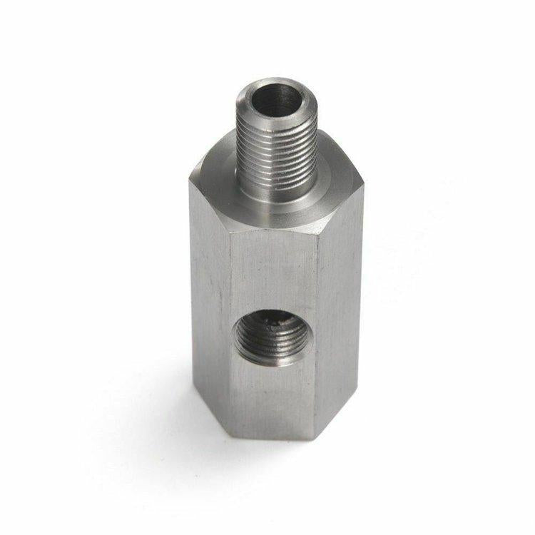 Oil Pressure Sensor Tee 1/8''NPT to Adapter Fitting Turbo Supply Feed Line Gauge