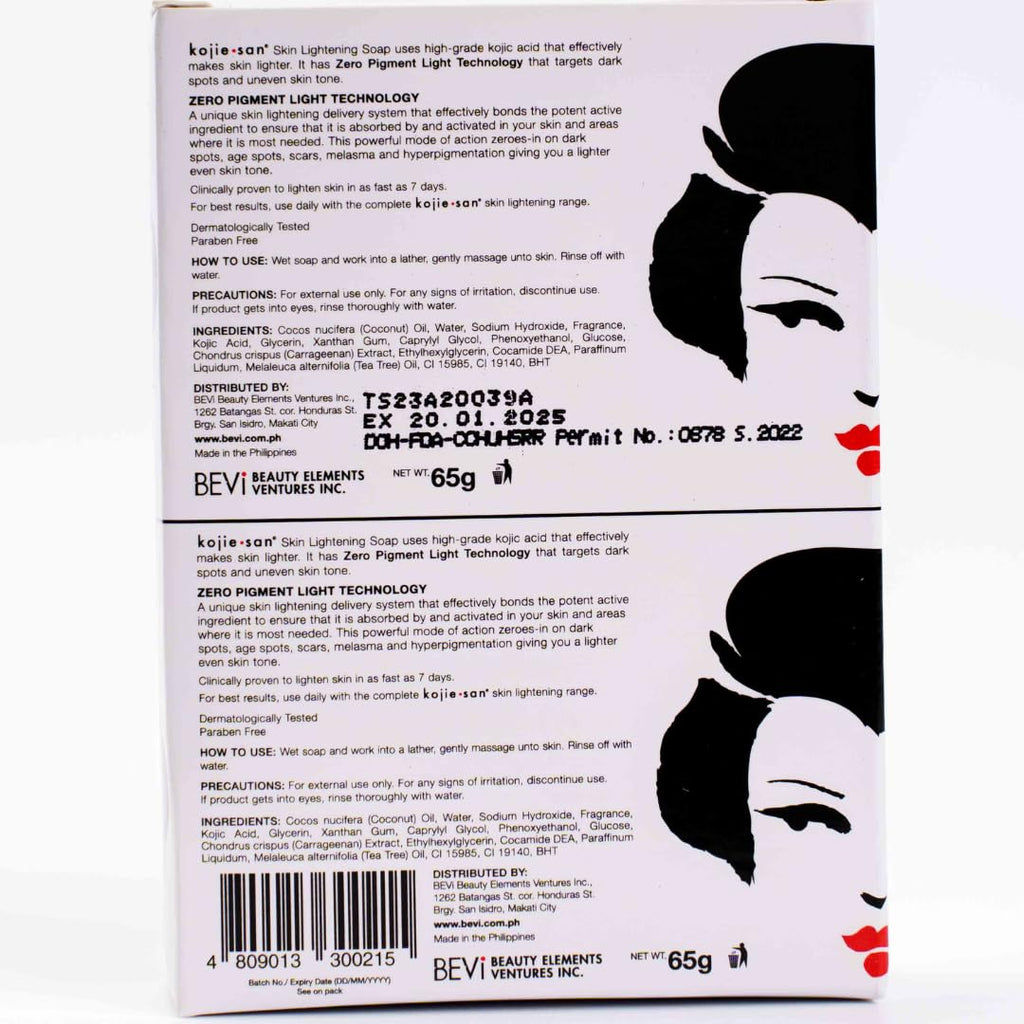 KOJIE SAN FACE &amp; BODY SOAP - 5 Pack of Kojie San Skin Lightening Kojic Acid Soap (2 Bars per pack) 65g - SUPER SAVINGS