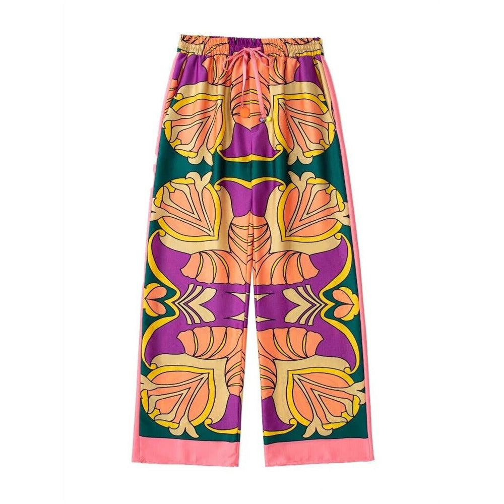streetwear abstract printed 2 piece set