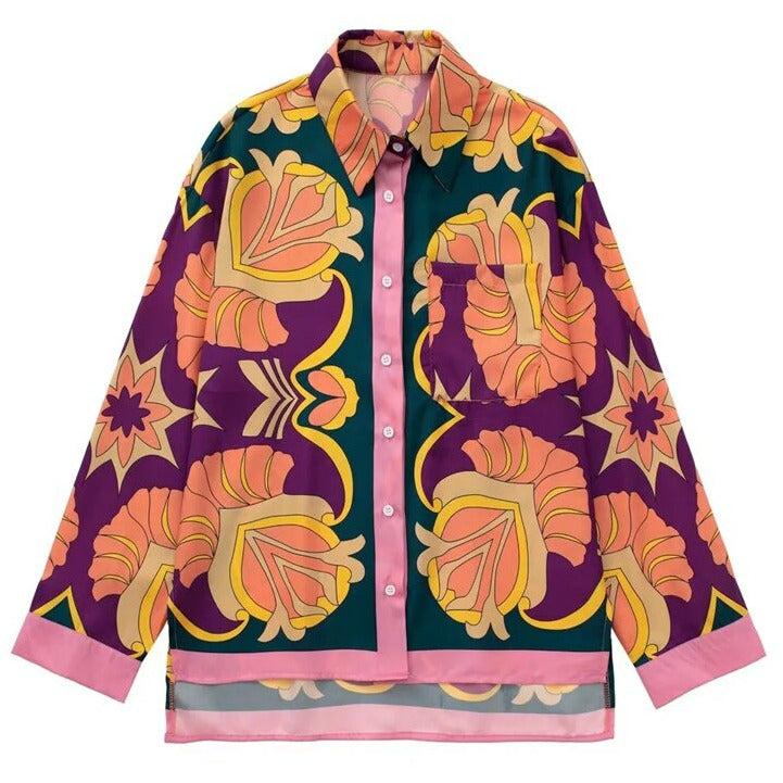 streetwear abstract printed 2 piece set