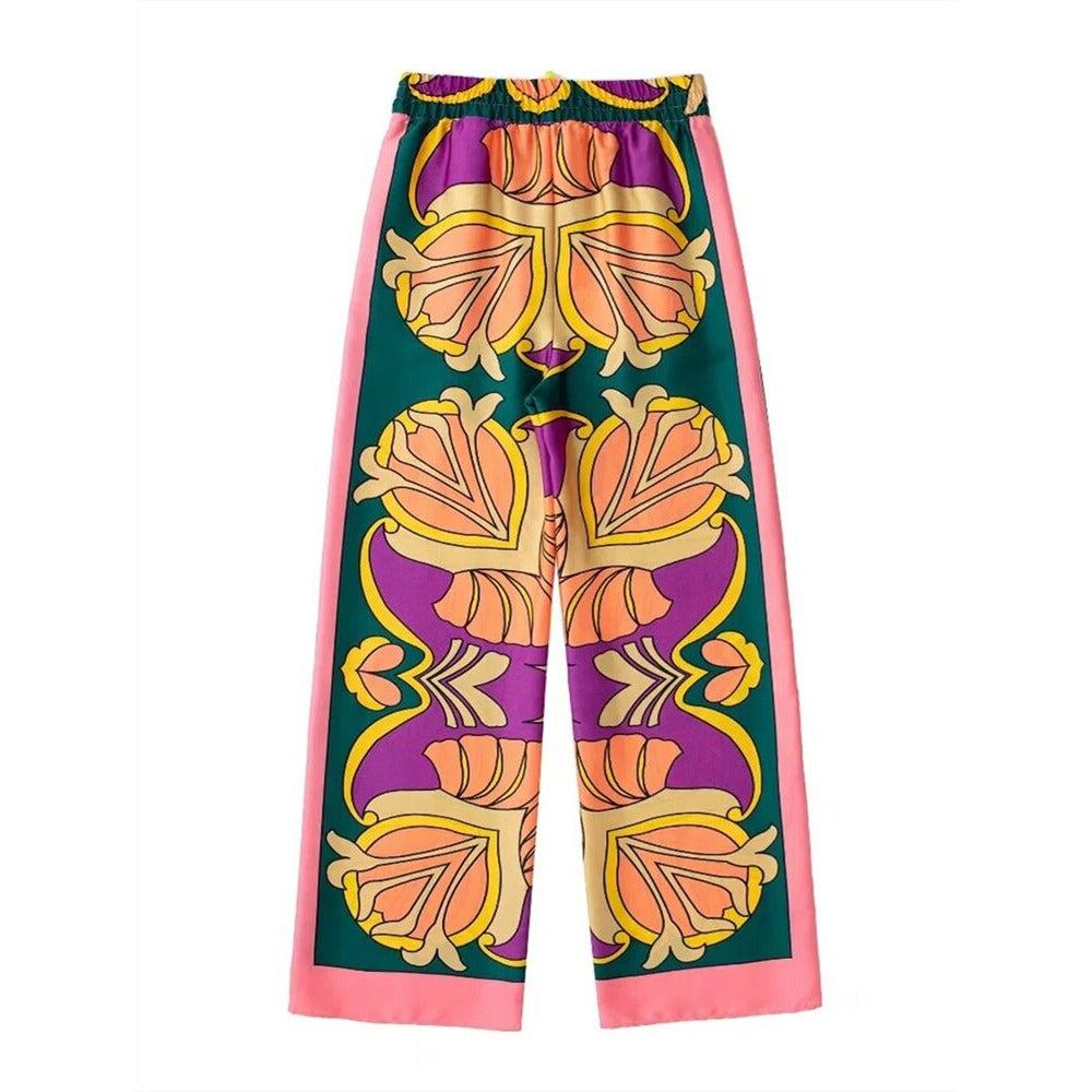 streetwear abstract printed 2 piece set