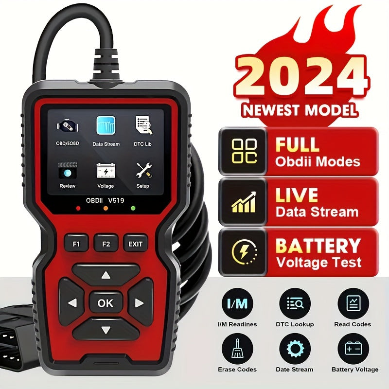 OBD2 Scanner Live Data Professional Mechanic OBDII Diagnostic Code Reader Tool For Check Engine Light