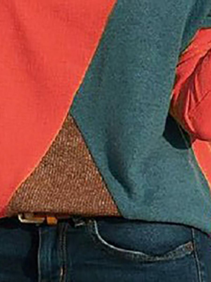Asymmetric Neck  Patchwork  Contrast Stitching Sweatshirts